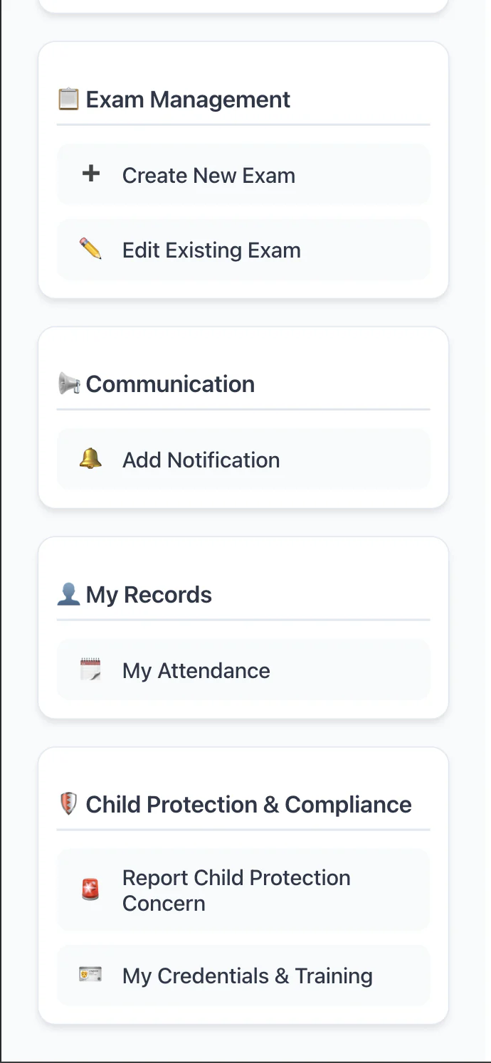 Teacher App — Exams & Communication